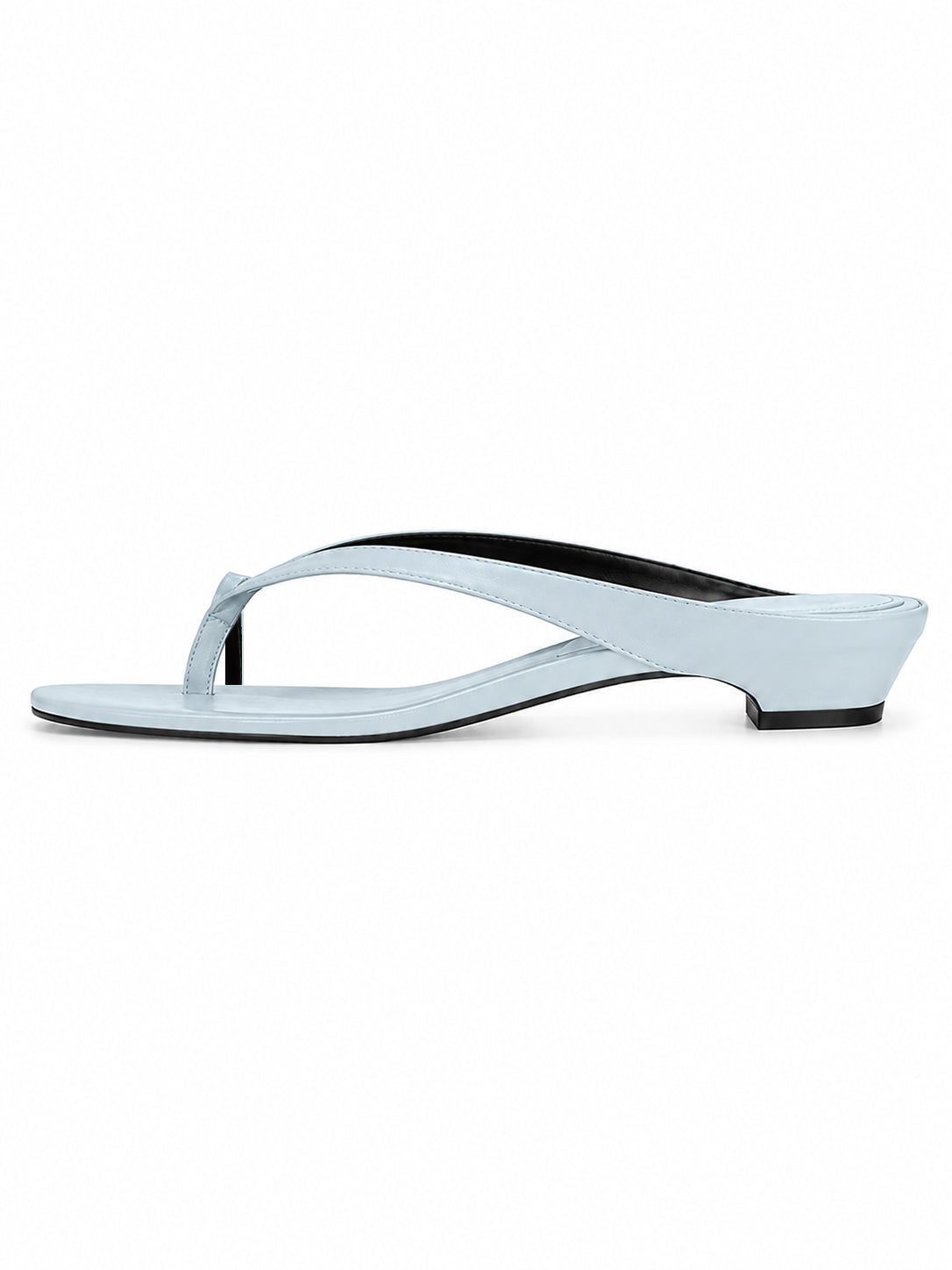 Women’s Toe Ring Kitten Heel Flip Flops – Sculpted Low Heel Thong Sandals