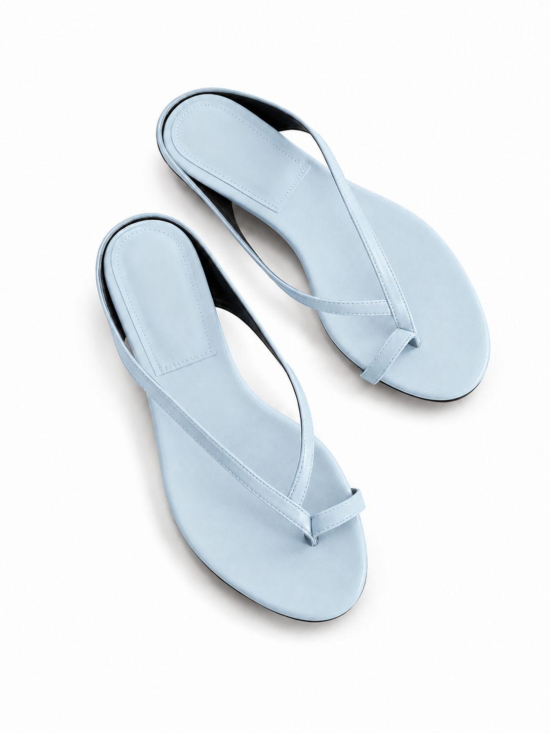 Women’s Toe Ring Kitten Heel Flip Flops – Sculpted Low Heel Thong Sandals