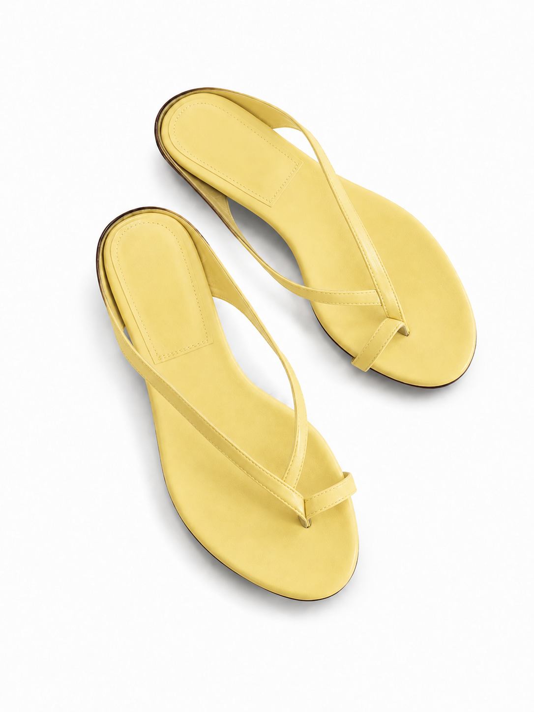 Women’s Toe Ring Kitten Heel Flip Flops – Sculpted Low Heel Thong Sandals