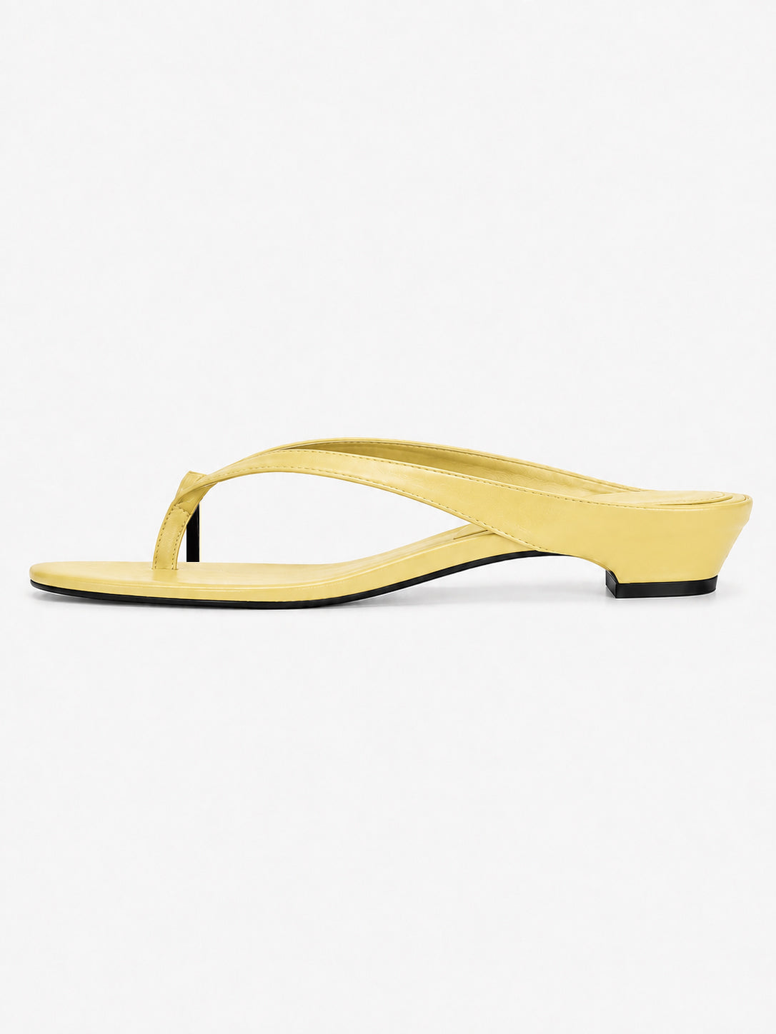 Women’s Toe Ring Kitten Heel Flip Flops – Sculpted Low Heel Thong Sandals
