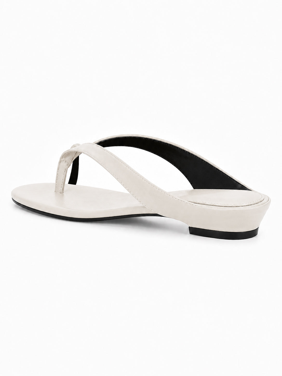 Women’s Toe Ring Kitten Heel Flip Flops – Sculpted Low Heel Thong Sandals