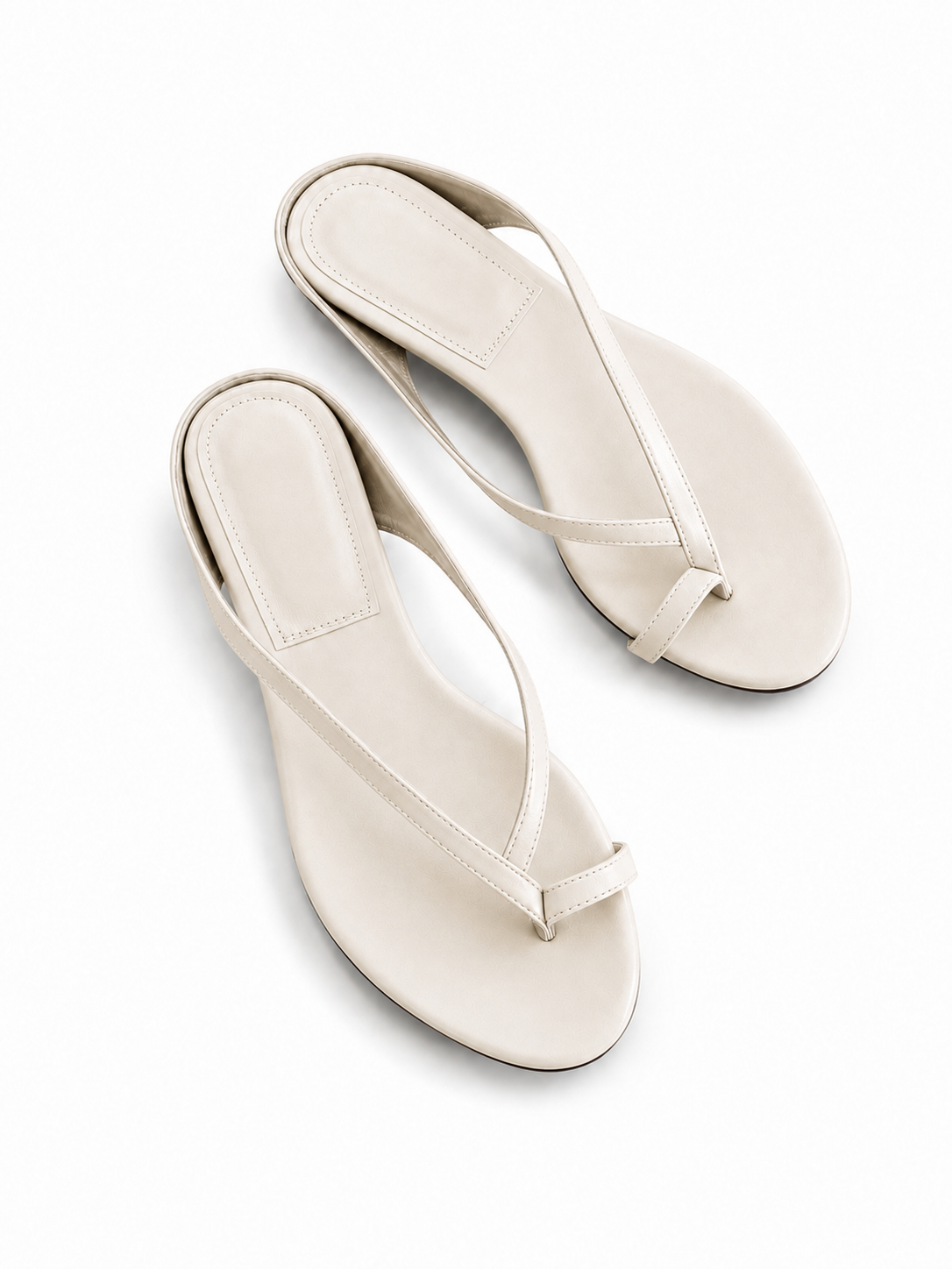 Women’s Toe Ring Kitten Heel Flip Flops – Sculpted Low Heel Thong Sandals