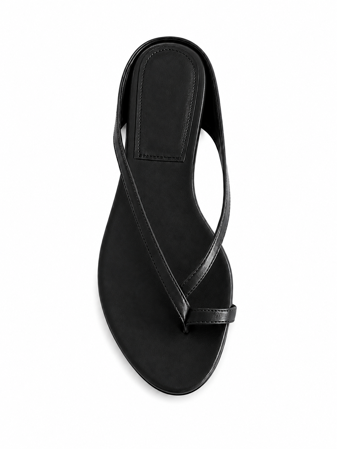 Women’s Toe Ring Kitten Heel Flip Flops – Sculpted Low Heel Thong Sandals