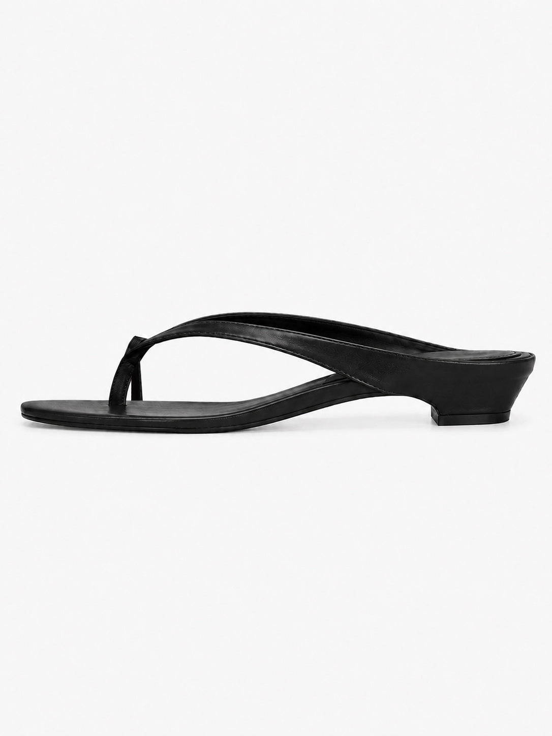 Women’s Toe Ring Kitten Heel Flip Flops – Sculpted Low Heel Thong Sandals