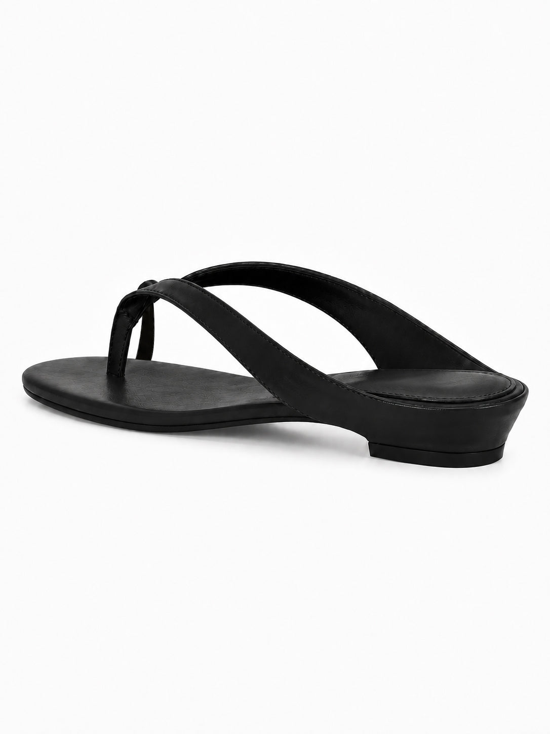 Women’s Toe Ring Kitten Heel Flip Flops – Sculpted Low Heel Thong Sandals