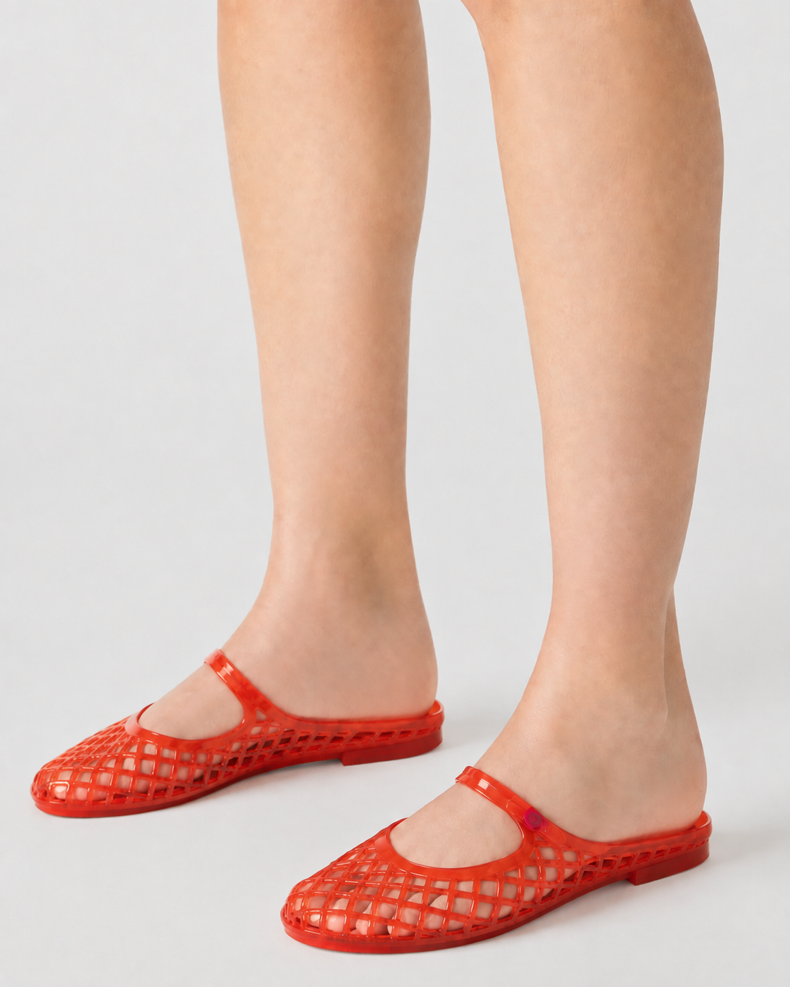Retro Jelly Mary Jane Mules – Woven Cage Flat Shoes for Women
