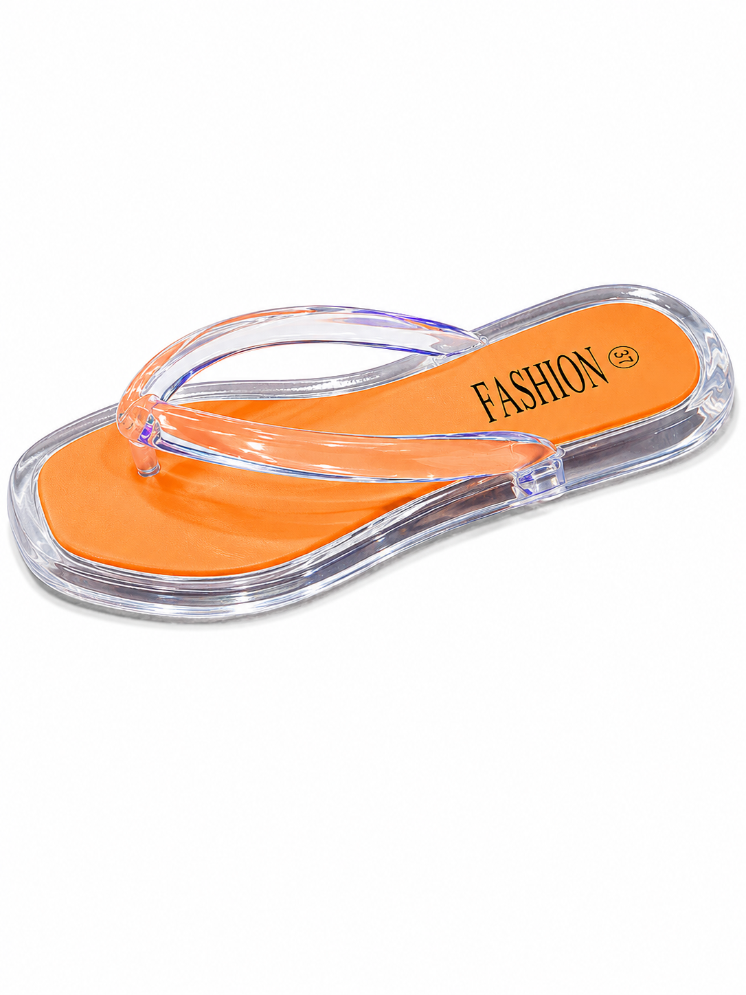 Women’s Jelly Flip Flops – Minimalist Clear Thong Sandals with Transparent Flat Sole