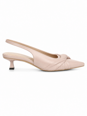 Women’s Pointed Toe Slingback Kitten Heels – Elegant Knot Detail Dress Pumps