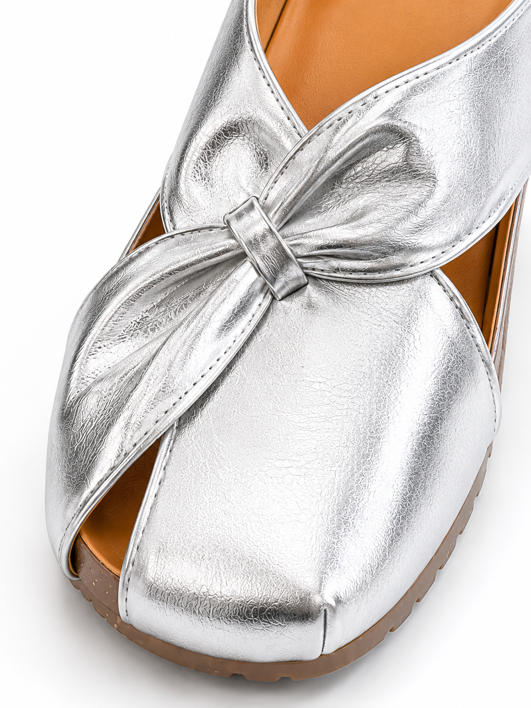 Metallic Twist Peep Toe Wedge Sandals for Women – Vintage Comfort Platform Slides