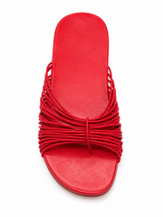 Modern Art-Inspired Woven Slide Sandals