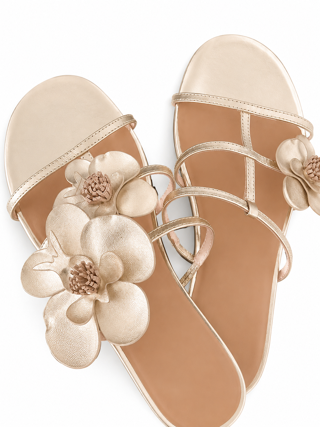Retro Slide Sandals With Oversized Flower Detail