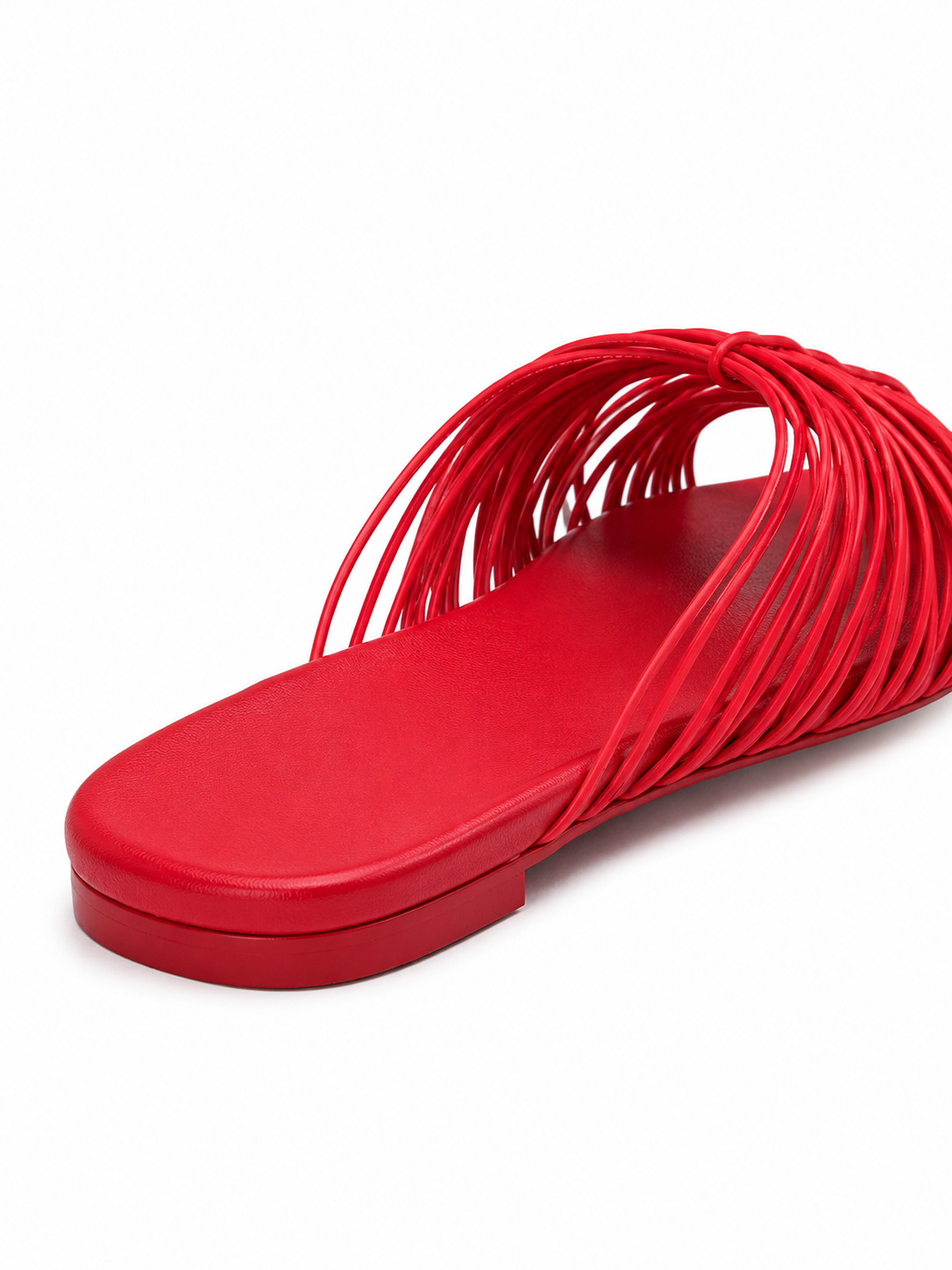 Modern Art-Inspired Woven Slide Sandals