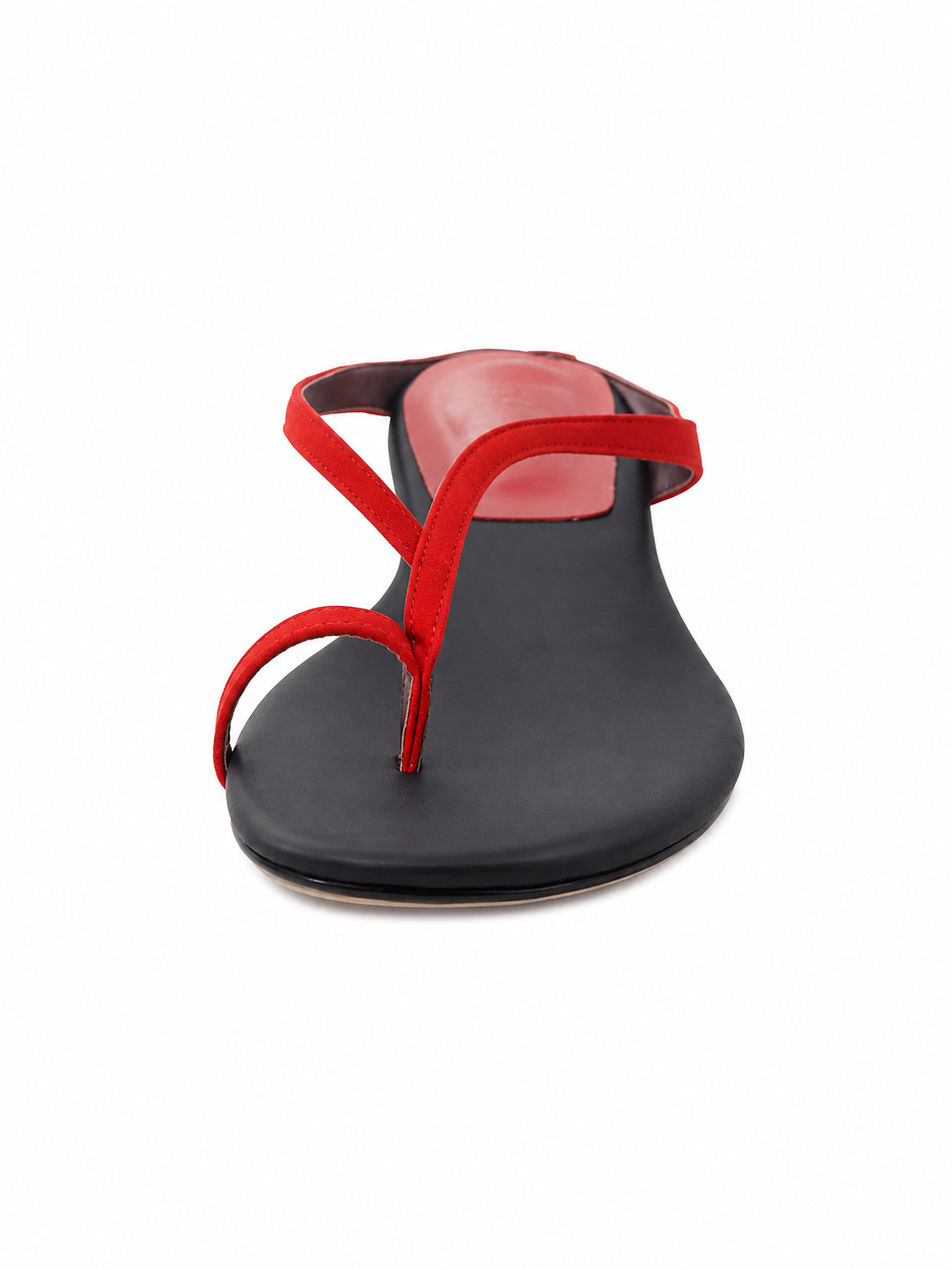 Retro Minimalist Red Thong Heel Sandals
