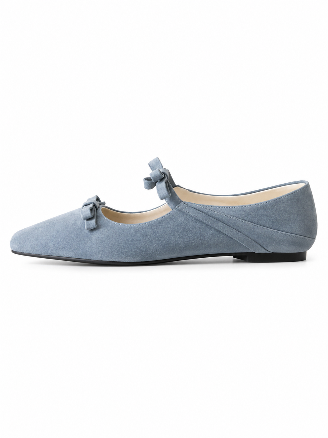 Women’s Bow Mary Jane Flats – Elegant Pointed Toe Ballet Shoes for Everyday Chic