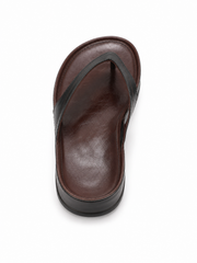 Minimal Leather Thong Slide Sandals – Retro Flat Flip Flop Sandals for Women