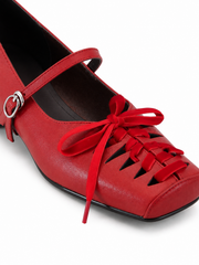 Retro Ribbon Mary Jane Flats