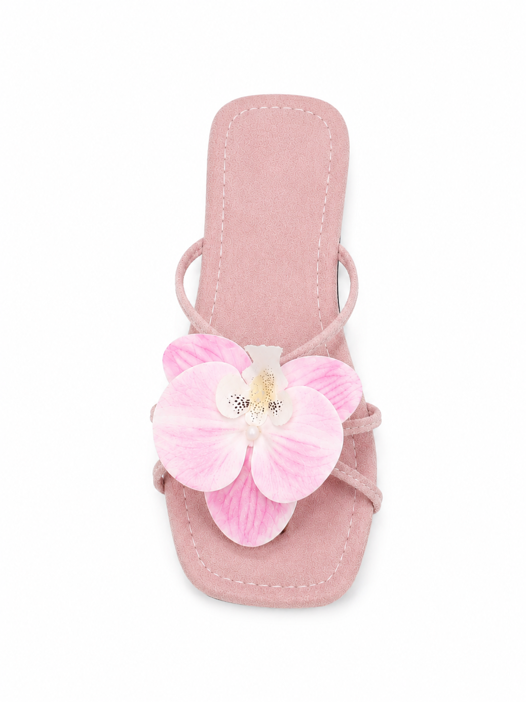Women's Floral Slide Sandals – Boho Flower Flat Sandals with Open Toe Summer Slip-On Design