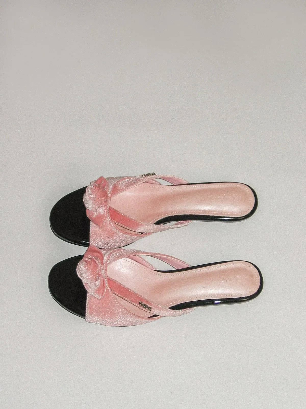 Vintage Satin Rose Cap Toe Mule Flats for Women – French Style Slip On Dress Shoes