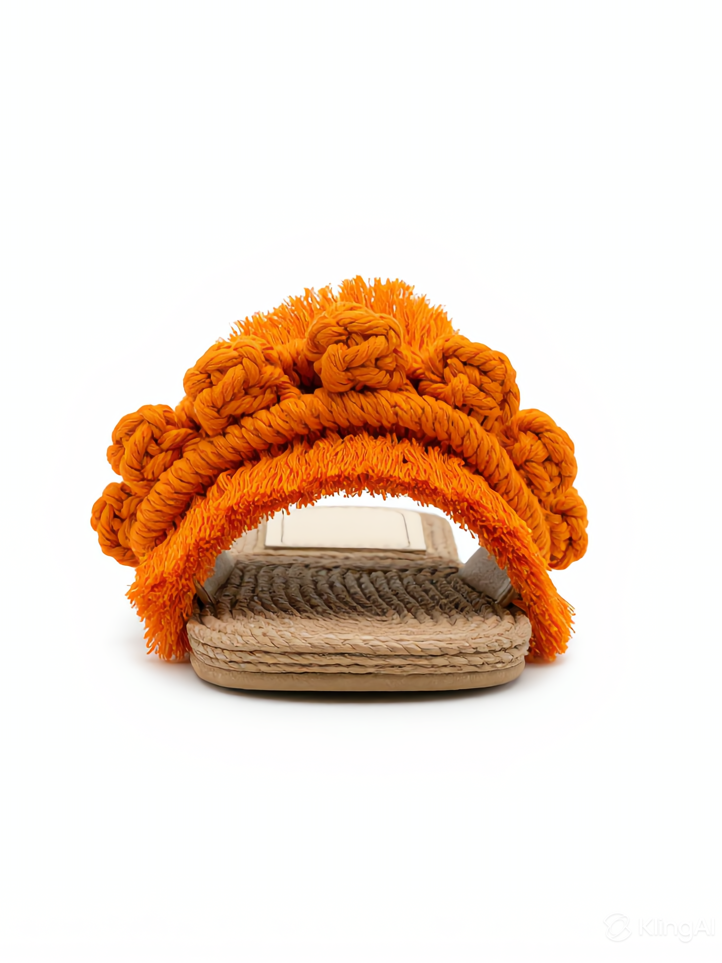 Sunset Fringe Raffia Slides