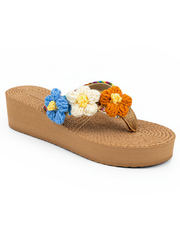 Rainbow Bloom Platform Flip-Flops